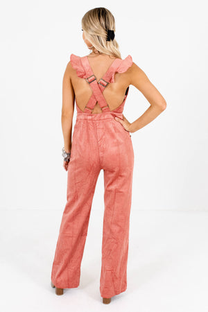 Women's Pink Overall Style Boutique Jumpsuits