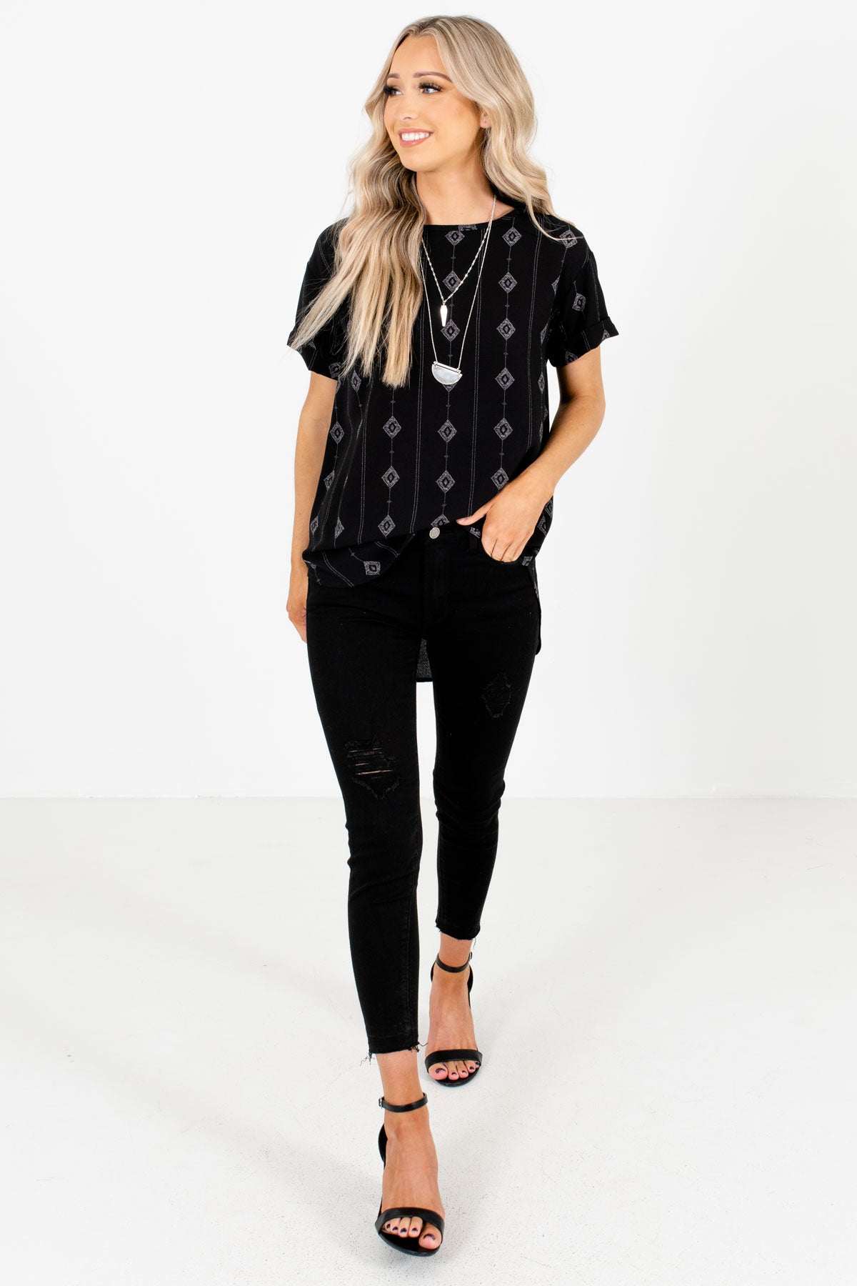 Black Cute and Comfortable Boutique Tops for Women