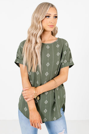 Women’s Sage Green Casual Everyday Boutique Tops
