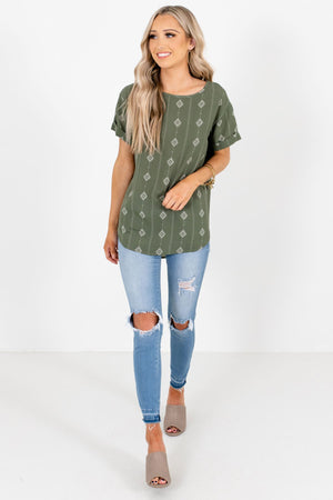 Sage Green Cute and Comfortable Boutique Tops for Women