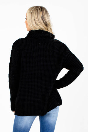 Women's Black Knit Material Boutique Sweater