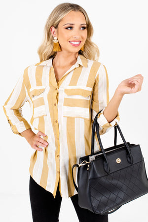 Women’s Yellow Business Casual Boutique Shirt