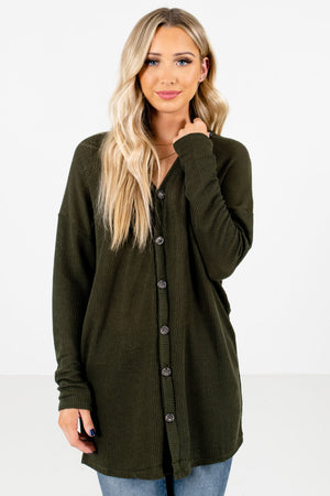 Women’s Olive Green Warm and Cozy Boutique Tops