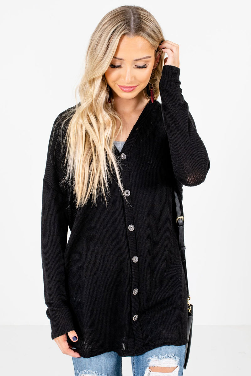 Don't Miss This Black Button-Up Top | Boutique Tops for Women - Bella ...