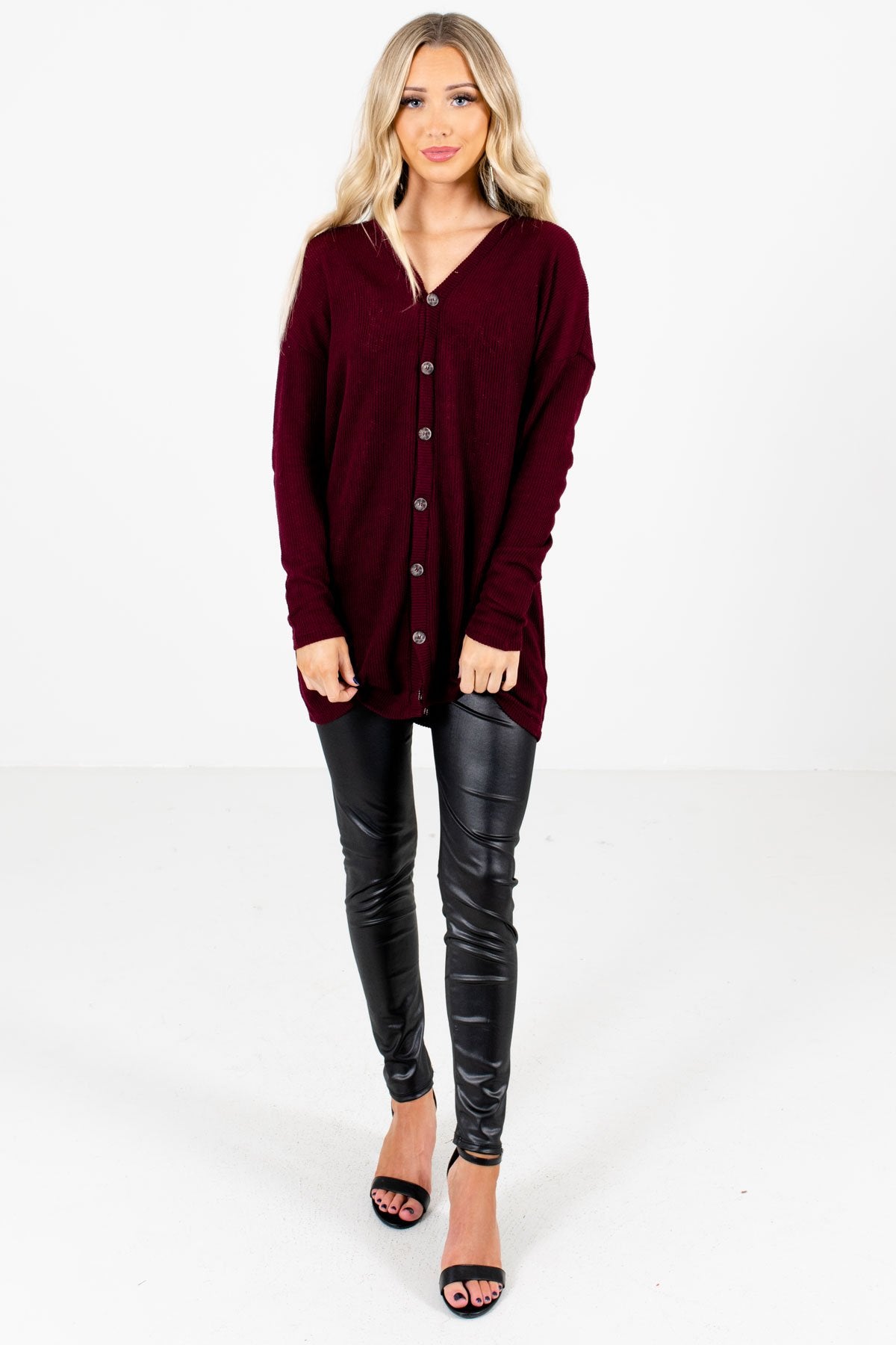 Burgundy Cute and Comfortable Boutique Tops for Women