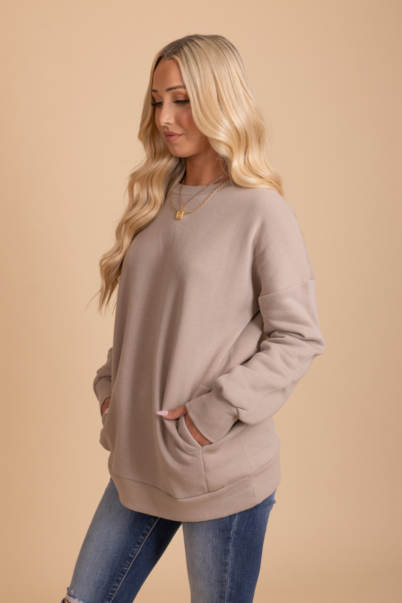Light brown soft pullover sweater