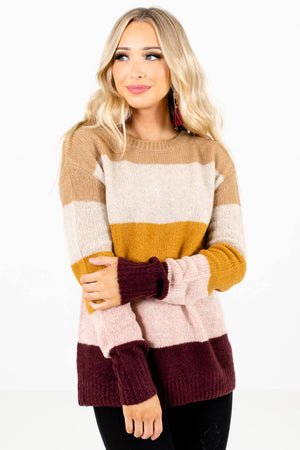 Women's Mustard Yellow Round Neckline Boutique Sweater
