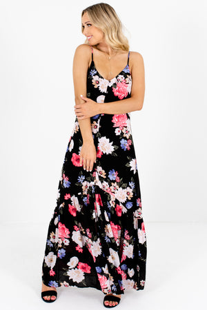 Black Coral Periwinkle Blush Floral Maxi Dresses Affordable Online Boutique