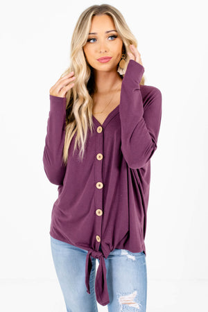 Women’s Purple High-Low Hem Boutique Tops