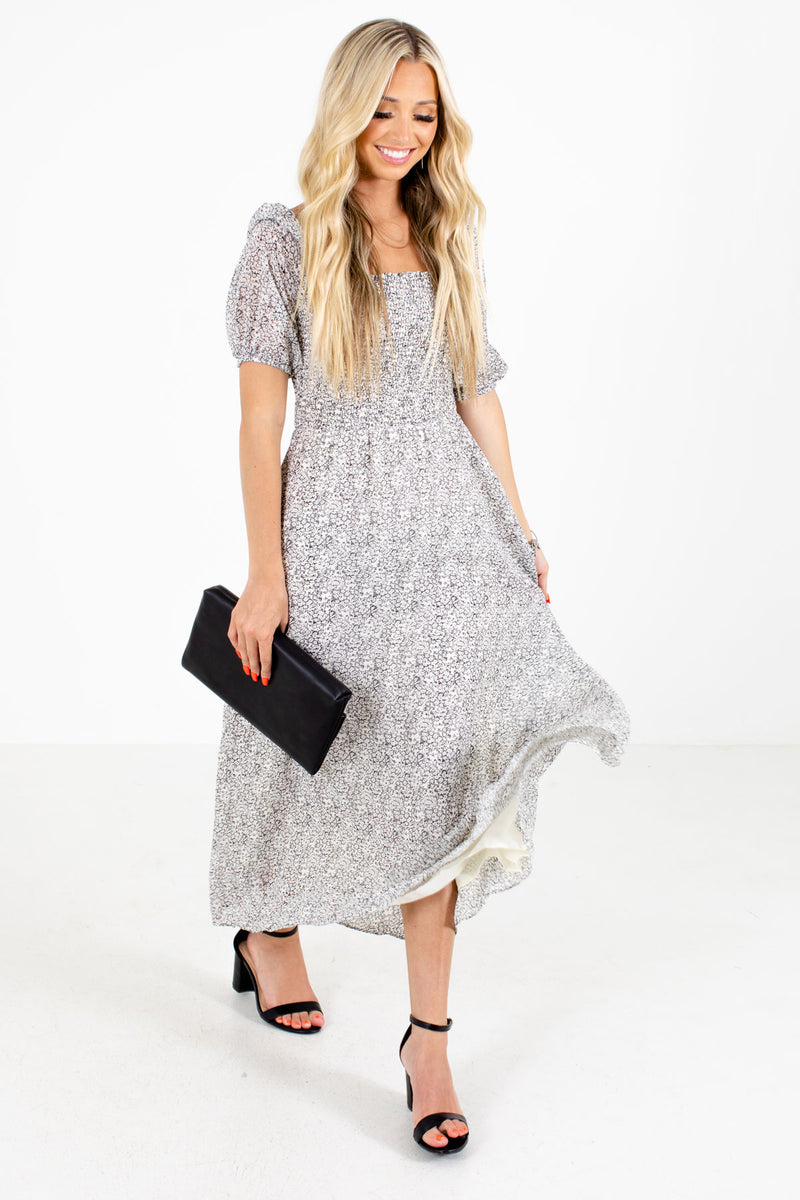 Drunk on Love Cream Patterned Maxi Dress