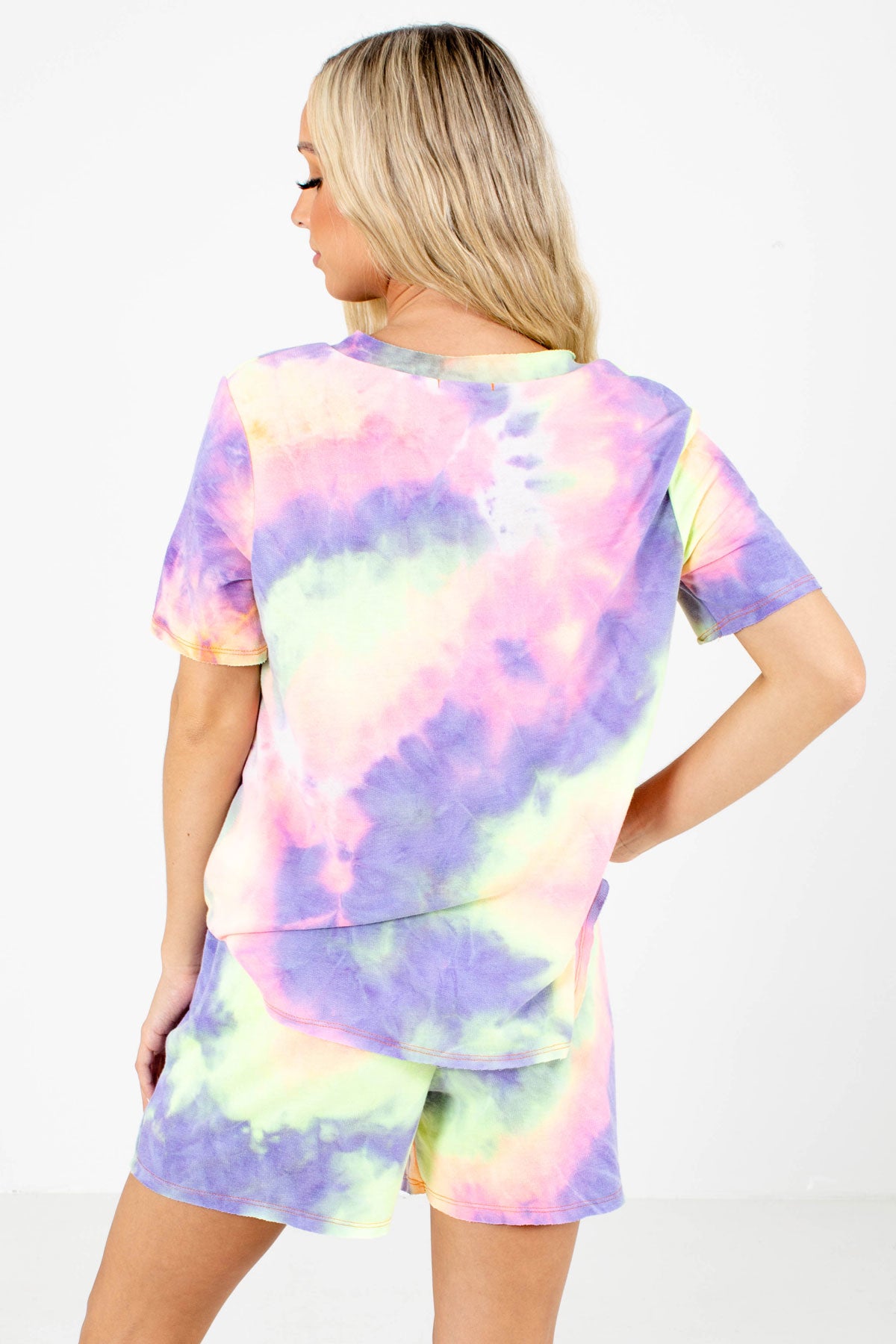 Matching Set with Tie Dye Top and Shorts for Women