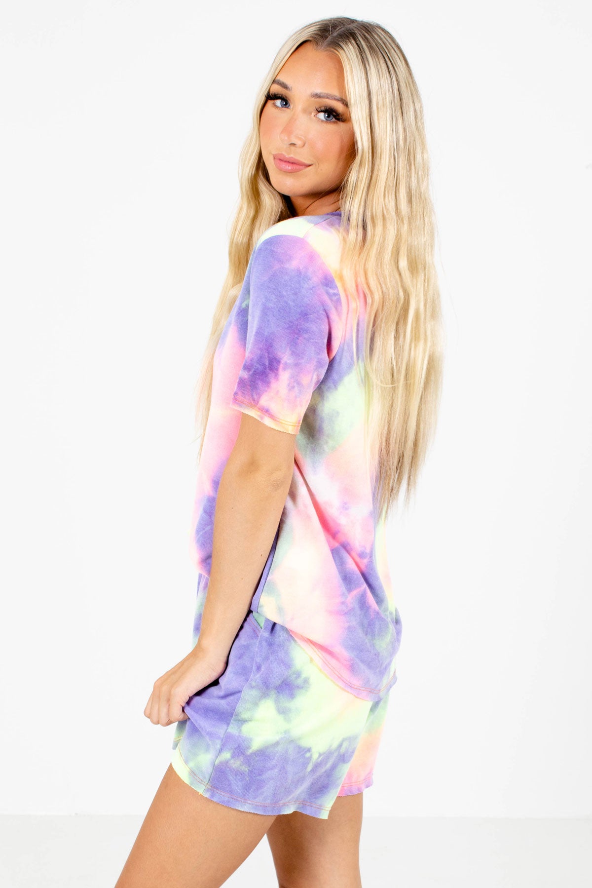 Pink, Purple, and Green Tie Dye Set for Women