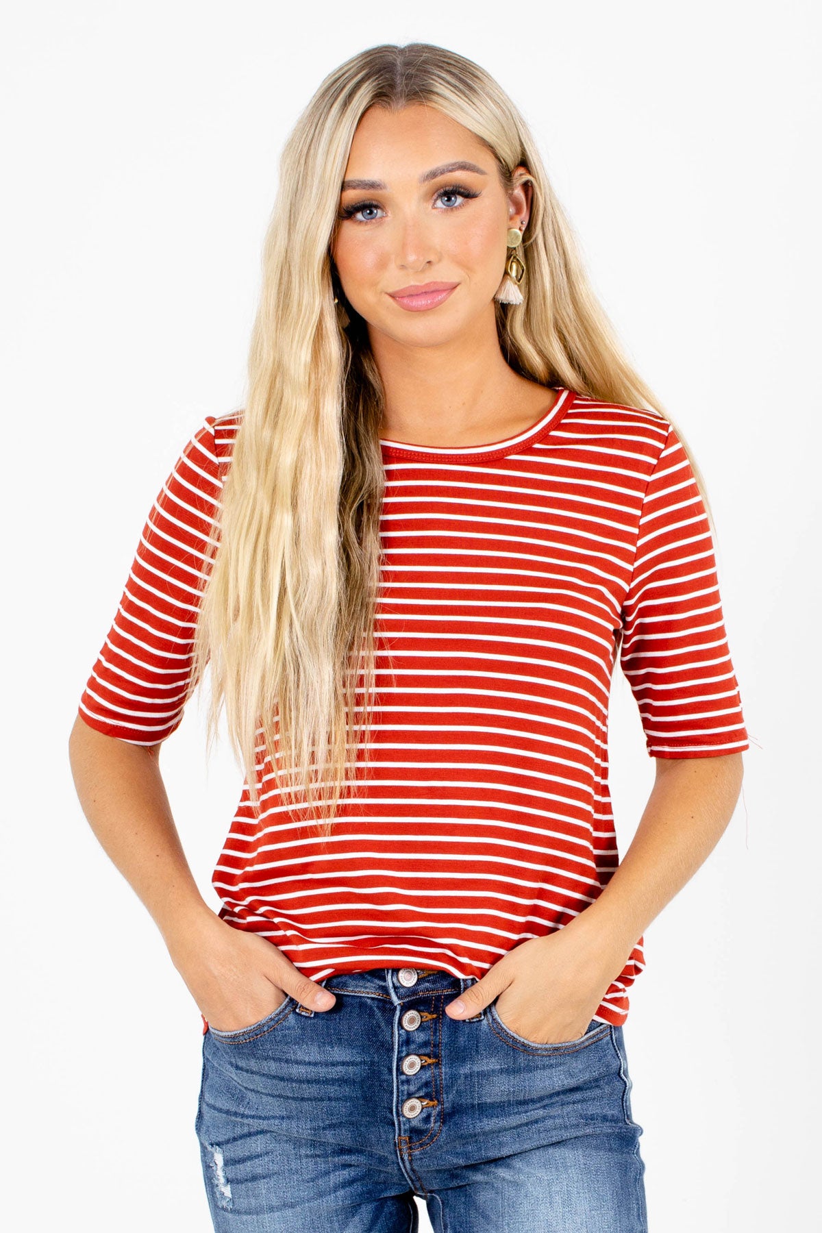 Earn Your Stripes Brick Red Top