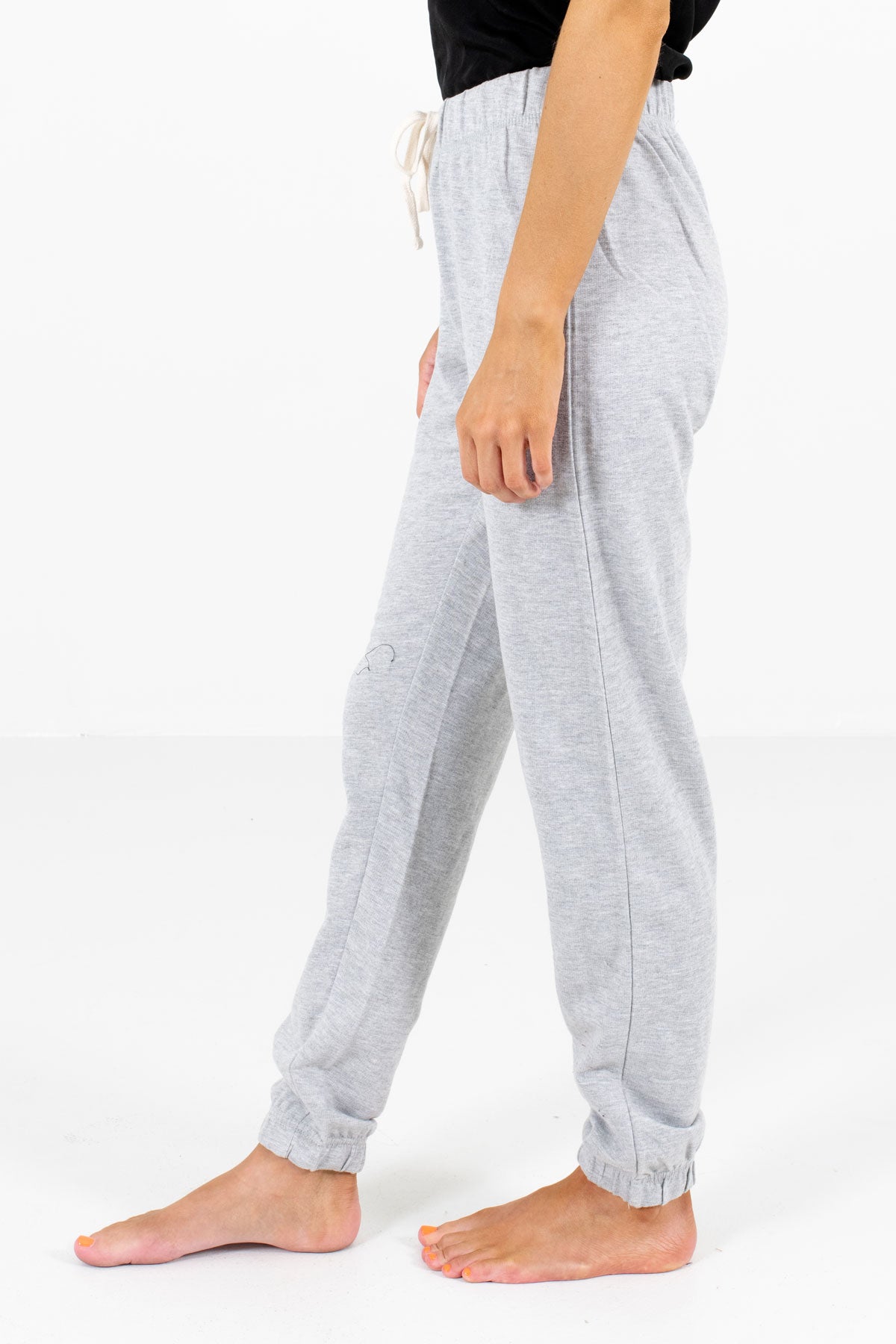 Heather Gray Lightweight High-Quality Material Boutique Joggers for Women