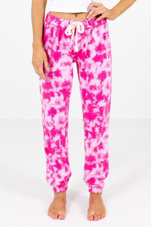 Pink Tie-Dye Print Boutique Joggers for Women
