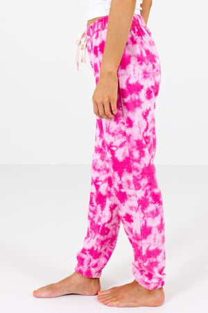 Pink Elastic Cuff Boutique Joggers for Women