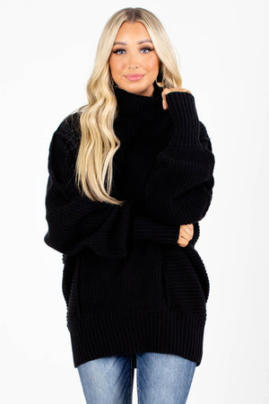 Turtleneck Sweater in Black for Women