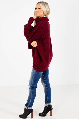 Oversized Sweater in Burgundy for Women