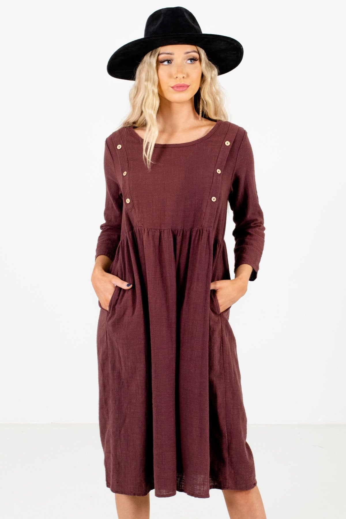 Purple Knee-Length Boutique Dresses for Women