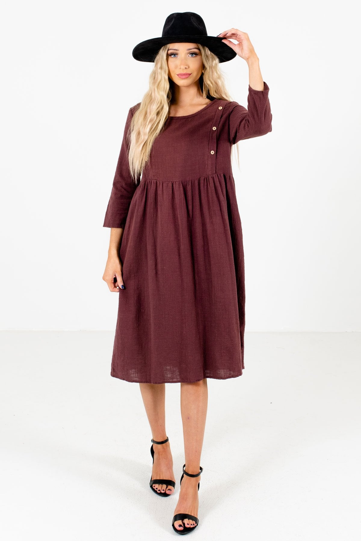 Women’s Purple Casual Everyday Boutique Knee-Length Dress