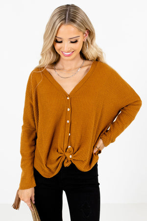 Women’s Tawny Orange V-Neckline Boutique Tops