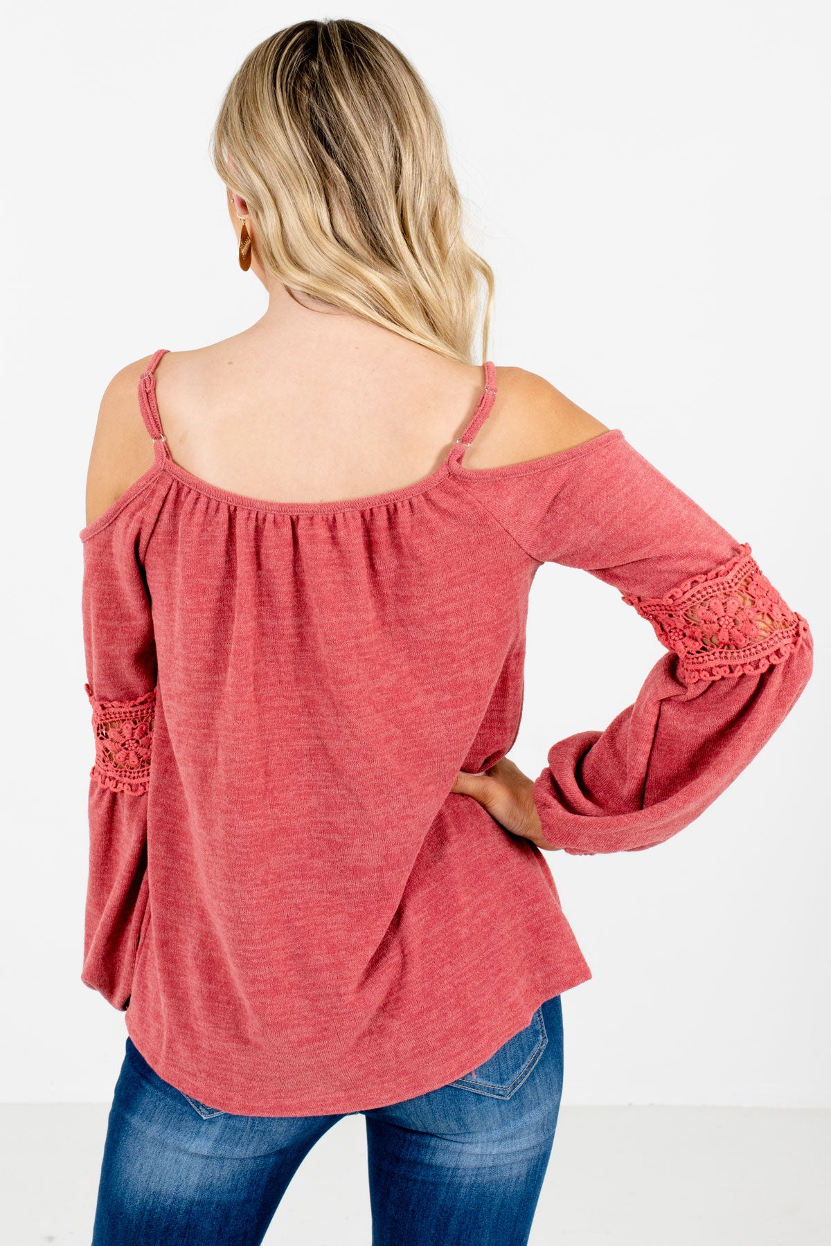Women’s Pink Crochet Detailed Boutique Tops
