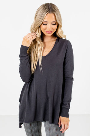 Women’s Charcoal Gray Layering Boutique Sweaters