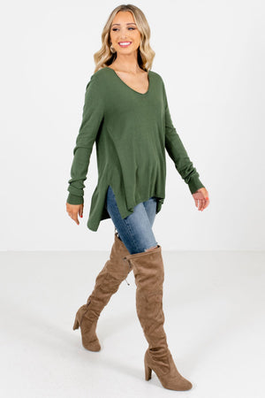 Olive Green Cute and Comfortable Boutique Sweaters for Women