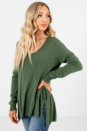 Women’s Olive Green Cozy and Warm Boutique Sweaters