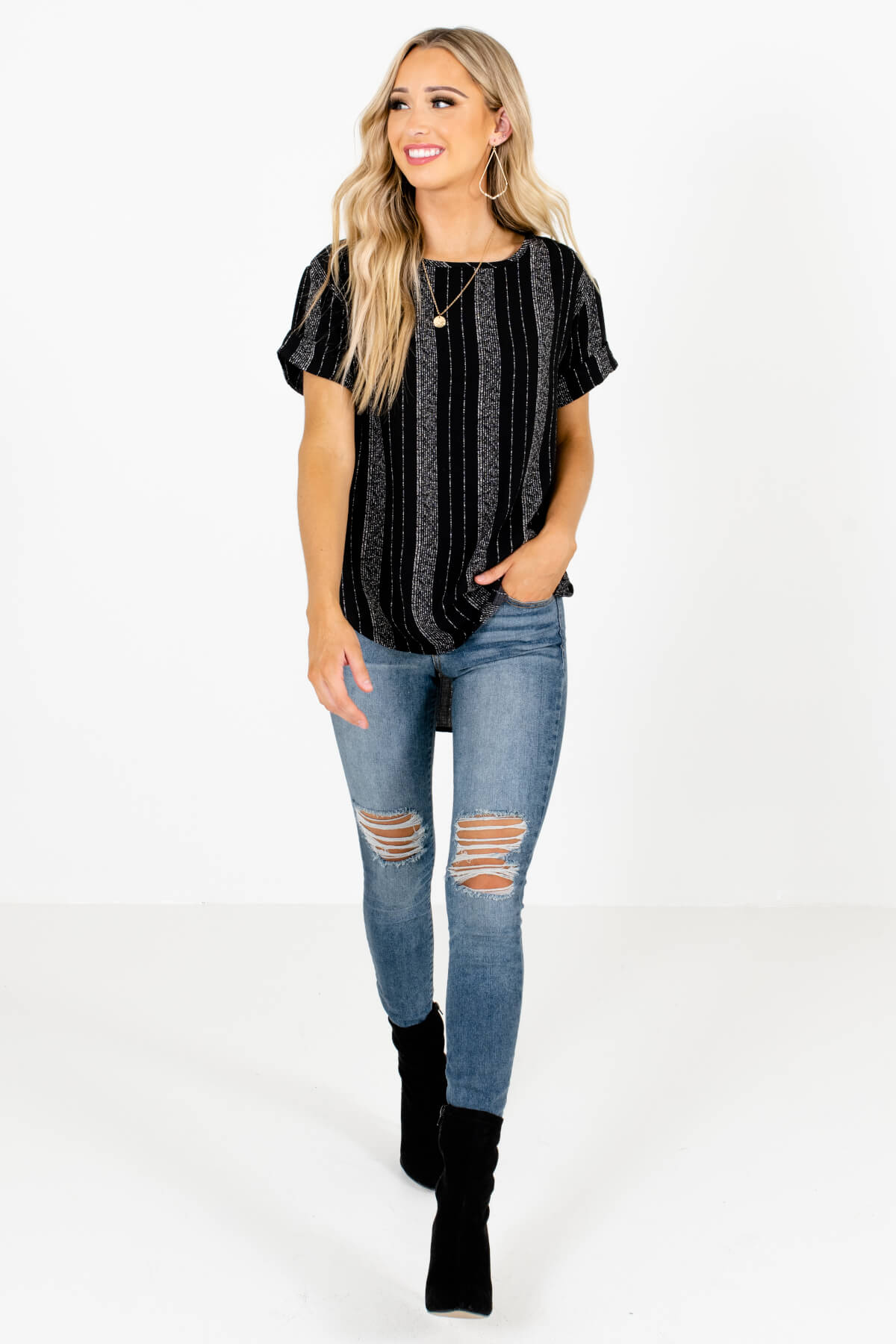 Black and Comfortable Boutique Tops for Women