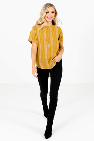 Mustard Yellow Cute and Comfortable Boutique Tops for Women
