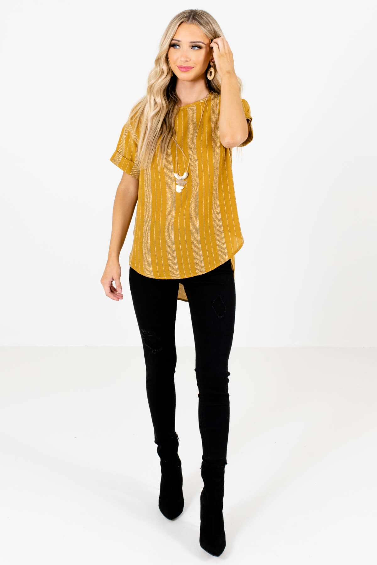 Women's Mustard Yellow Fall and Winter Boutique Clothing