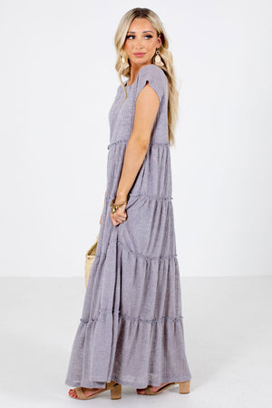 Women's Gray Casual Everyday Boutique Maxi Dress