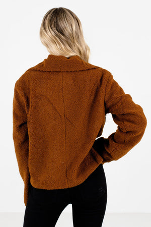 Women's Brown Zip-Up Front Boutique Jacket