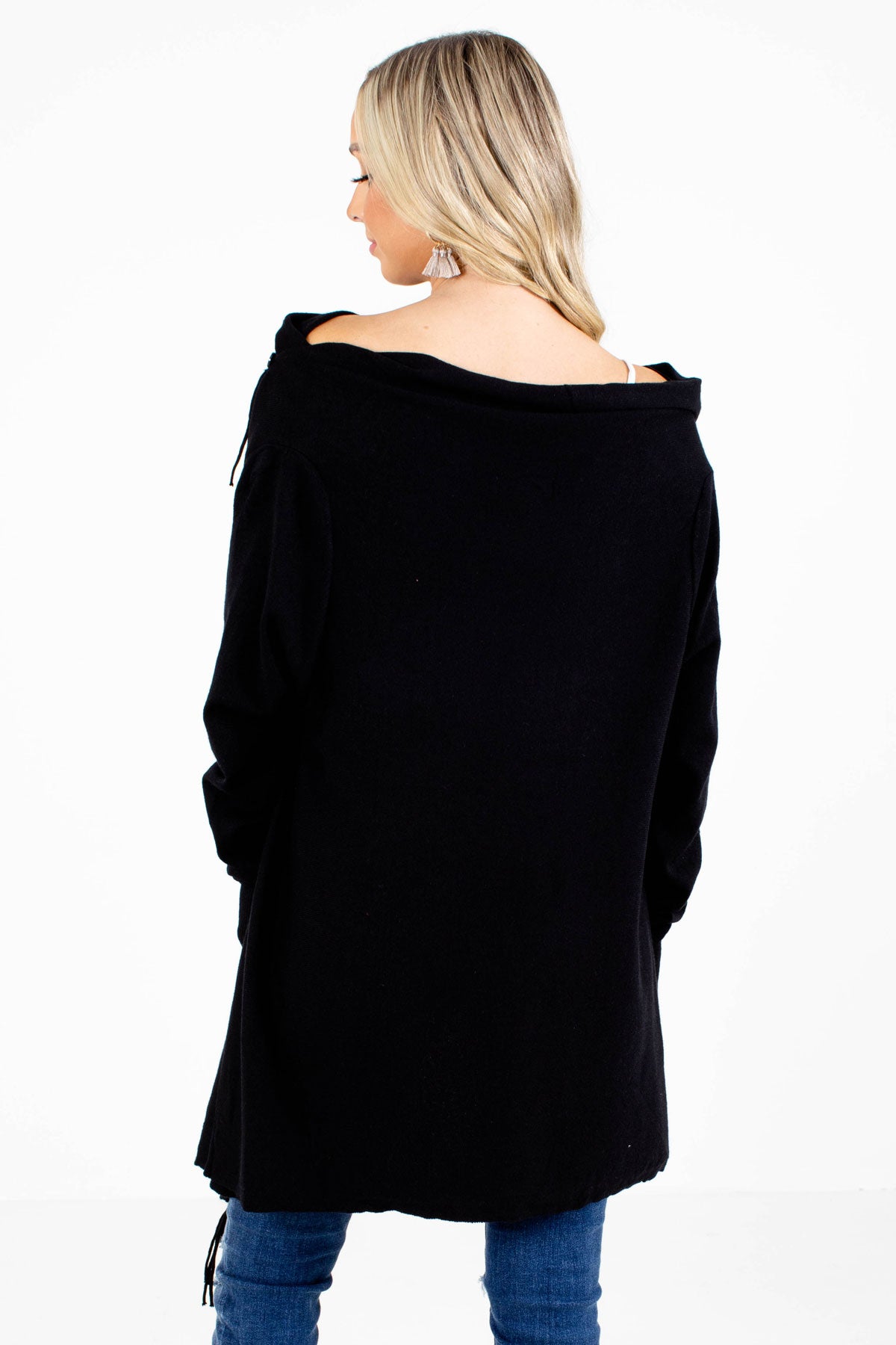 Women's Black Long Sleeve Boutique Cardigan