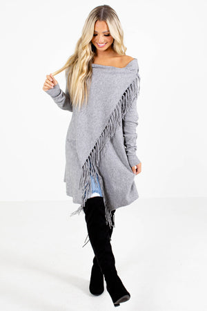 Gray Layering Boutique Cardigans for Women