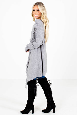 Gray Cozy and Warm Boutique Cardigans for Women