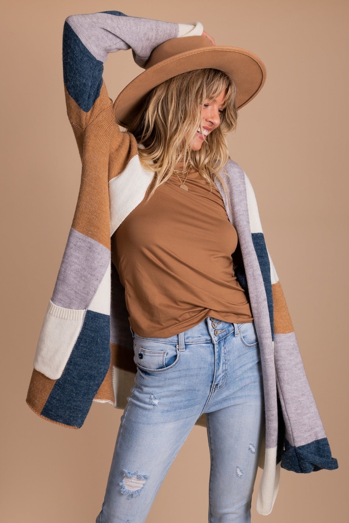 Fall color sale block cardigan