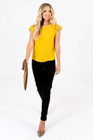 Mustard Yellow Cute and Comfortable Boutique Blouses for Women