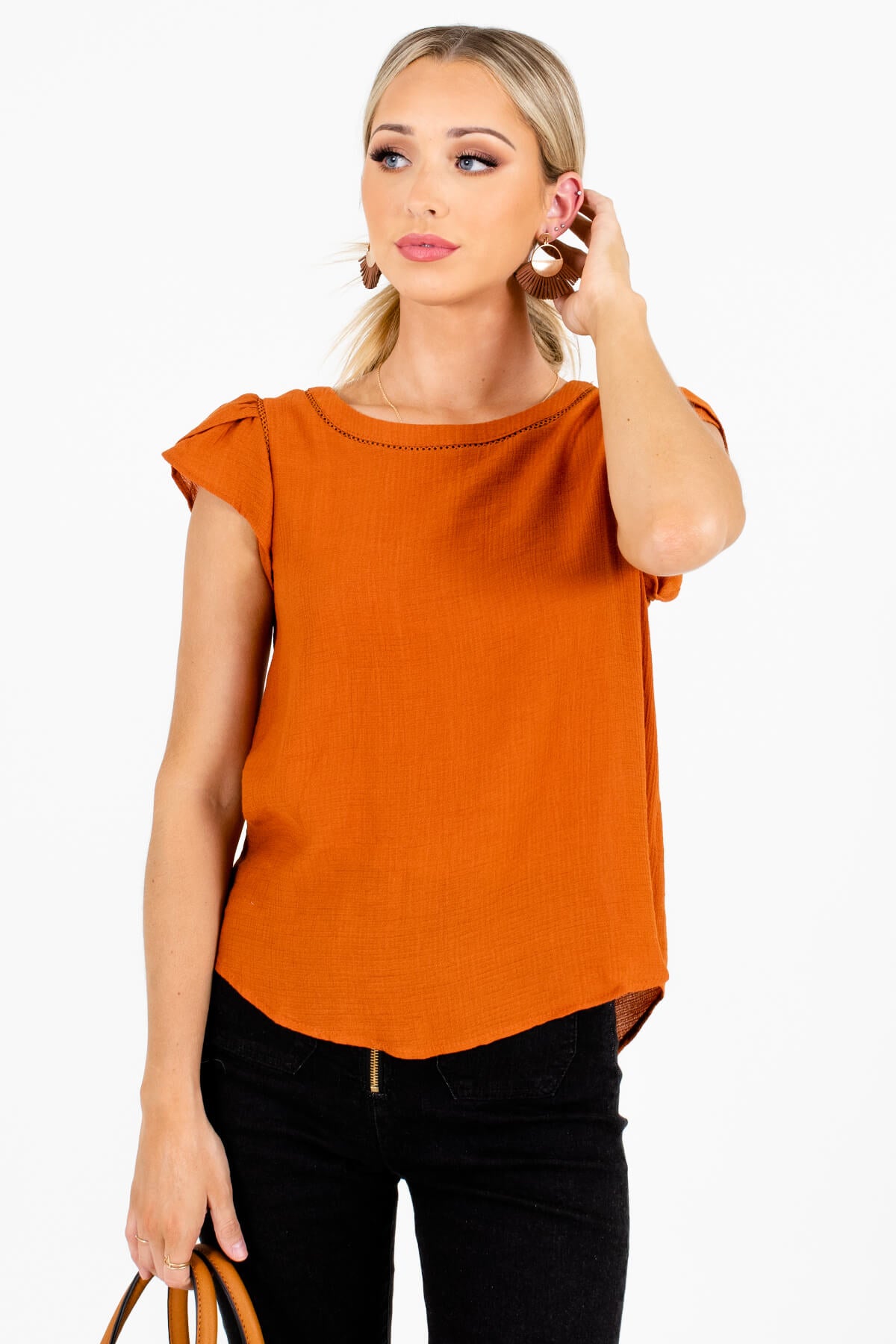 Brug for kalk konsulent Fall Fun Burnt Orange Blouse | Boutique Blouses for Women
