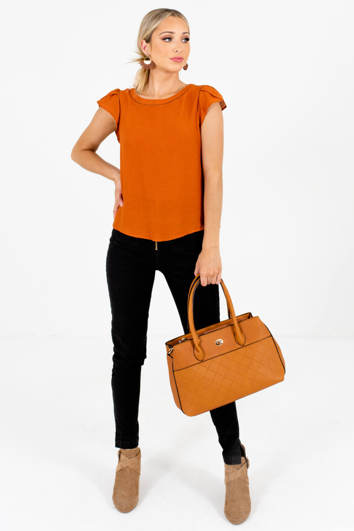 Women’s Burnt Orange Fall and Winter Boutique Clothing
