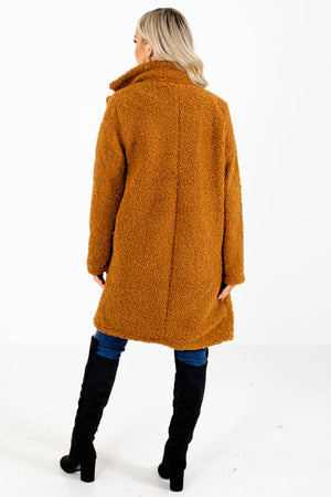 Women's Camel Brown Plush Boutique Jacket