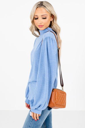 Blue High-Quality Lightweight Material Boutique Tops for Women