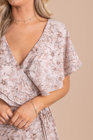 Feminine Frills Floral Maxi Dress - Light Pink | Bella Ella Boutique