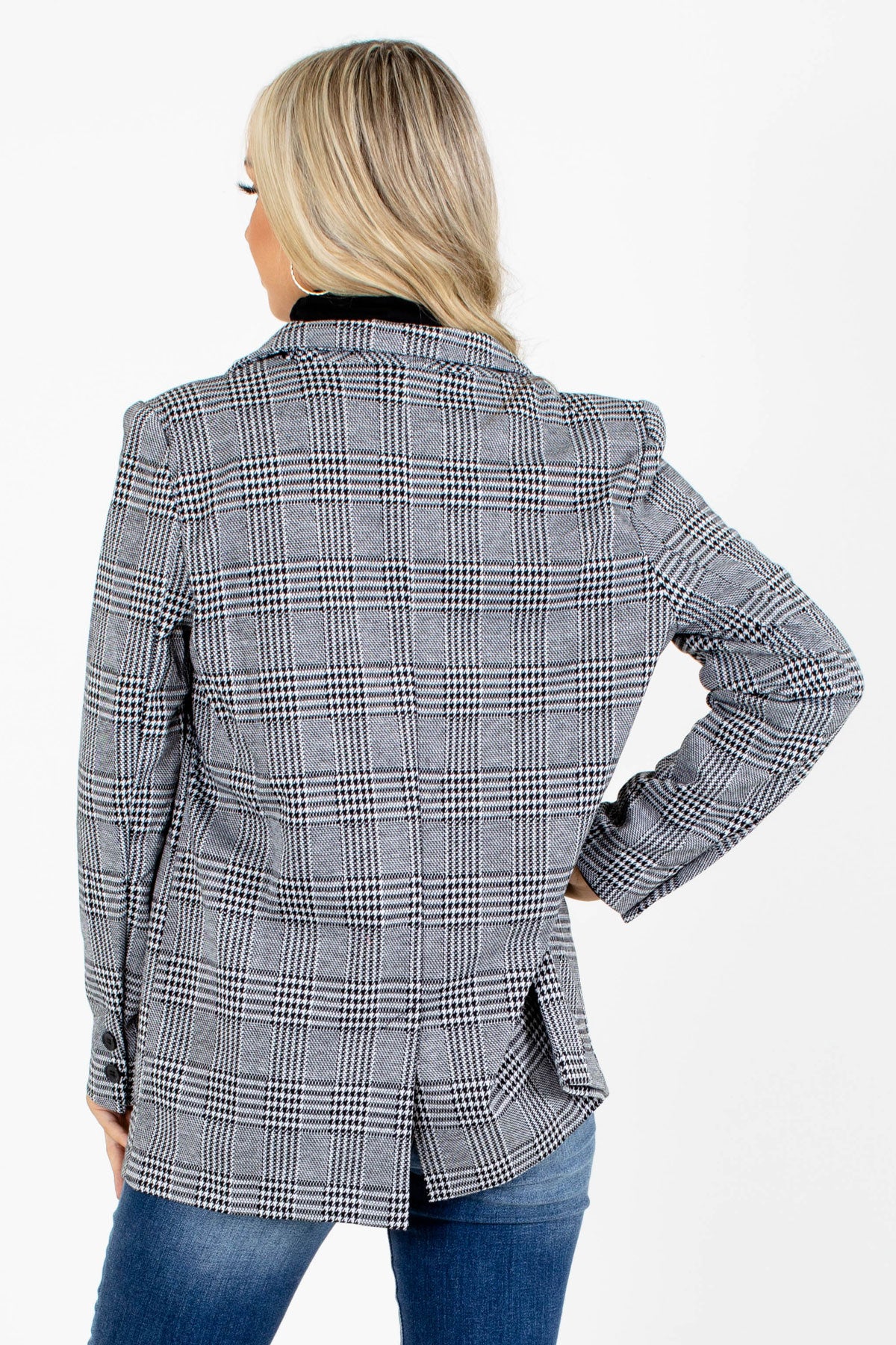Women's Gray Blazer with Pockets for Women
