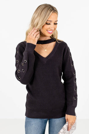 Women's Charcoal Gray Casual Everyday Boutique Sweater