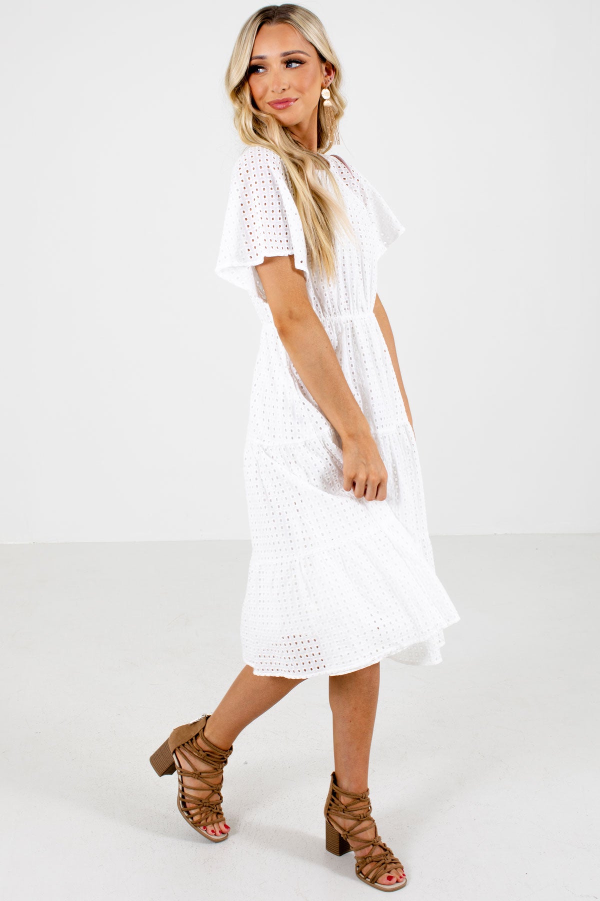 White broderie cheap wrap dress