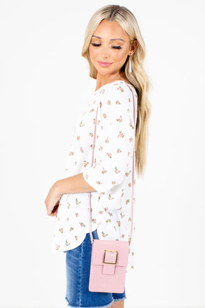 White High-Low Hem Boutique Tops for Women