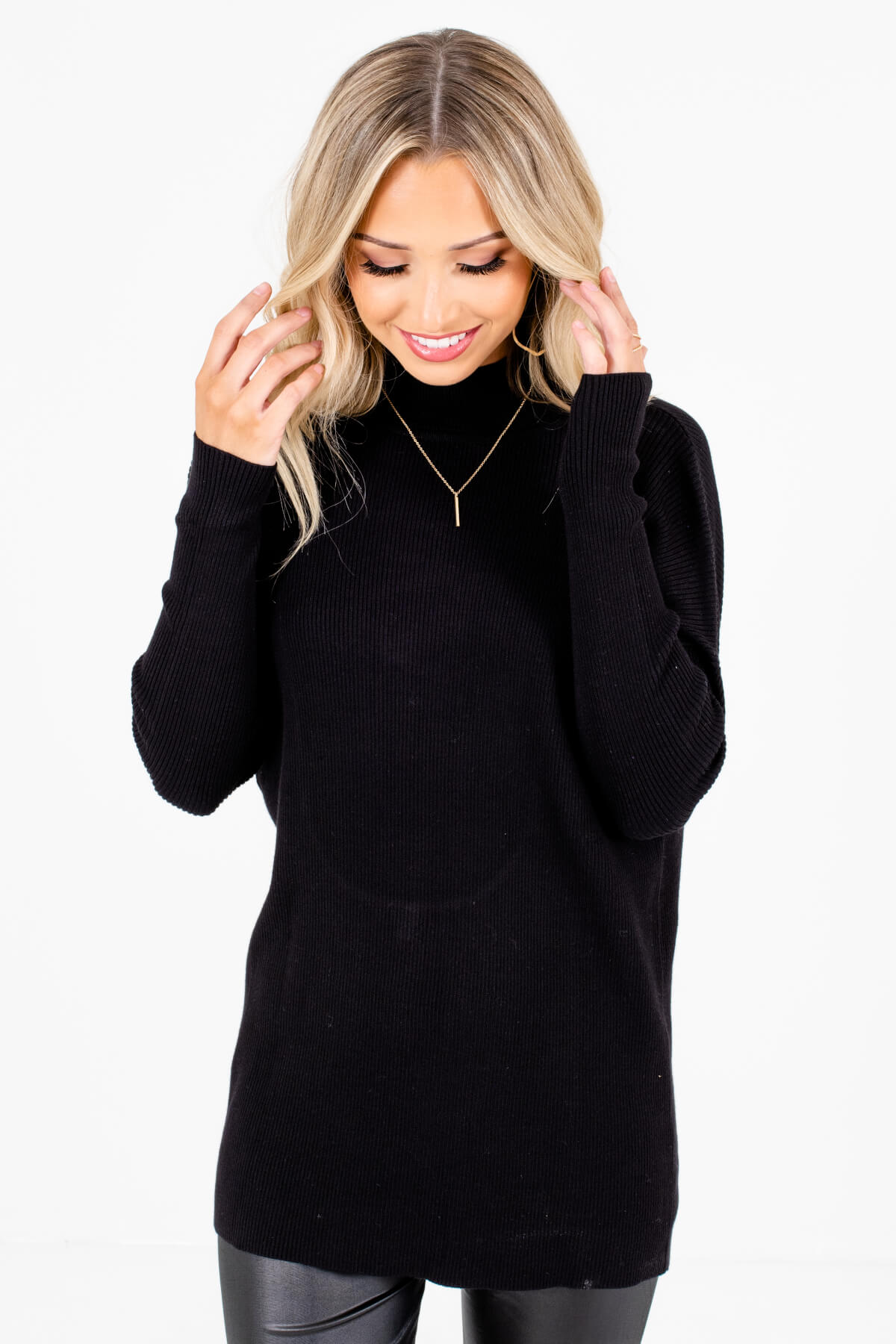 Women’s Black Long Sleeve Boutique Sweater