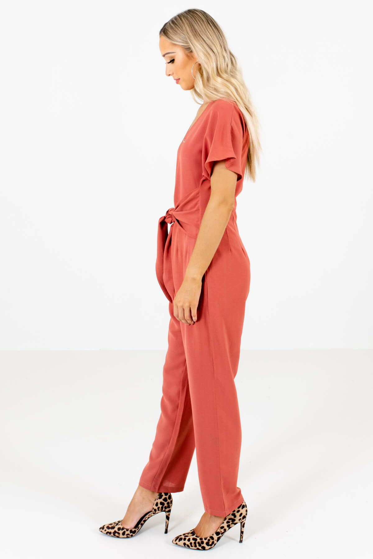 Dark Coral Boutique Jumpsuits with Pockets for Women